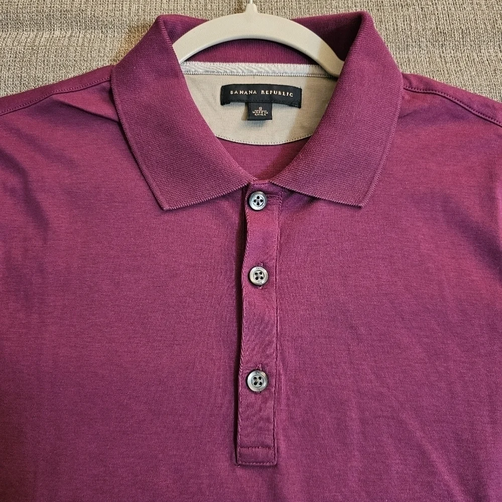 Banana Republic Purple Casual Career Office Work Polo Shirt Size Small